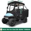 10L0L Golf Cart Enclosure for 4 Passengers Club Car Precedent - 57'' Roof Fit, Waterproof Transparent Driving Cover with Security Side Mirror Openings, Black - Fits 4 Seater