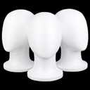 COOKOO 3 PCS Faceless Foam Mannequin Head Wigs Holder Styrofoam Wig Head Stand Wigs Foam Heads for Style, Model Hats ,Display Hair, and Hairpieces, Mask ,Home, Salon and Travel (3 Pieces)