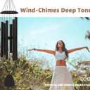 FSVGYY Wind-Chimes-Outdoor-Large-Decor, Deep Tone Soothing Melodic Tones Windchimes, Wind Chimes for Outside, Memorial Wind Chime Best Gift for Mom Women Grandma Neighbors32" Black