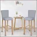 Stretch Removable Washable Dining Room Chair Covers,Bar Stool Covers,Barstool Chair Slipcovers Pub Counter Seat Cover (Light Grey,Set of 2)
