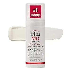 EltaMD UV Clear Face Sunscreen SPF 46, OilFree Sunscreen with Zinc Oxide, Dermatologist Recommended