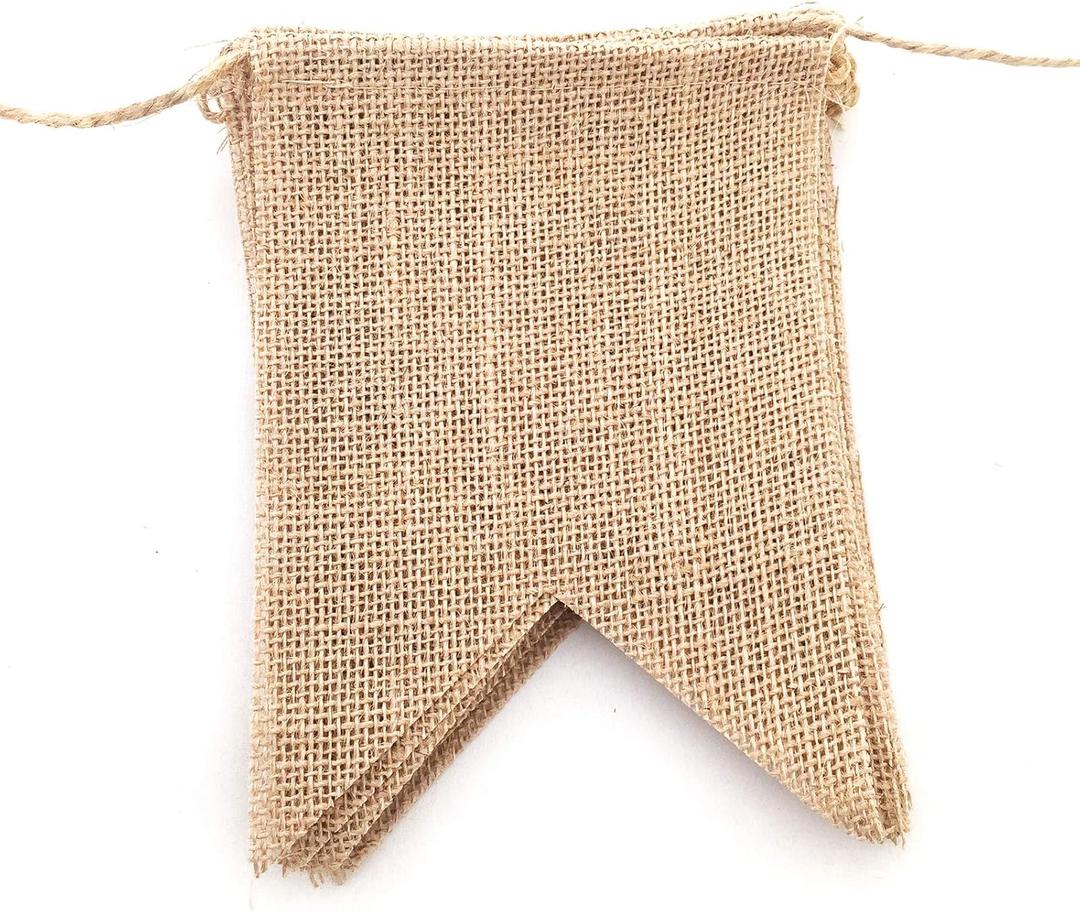LWR CRAFTS Burlap Bunting Banner Swallow-Tailed Flags 15 Pieces 15 feet LWR CRAFTS Burlap Bunting Banner Swallow-Tailed Flags 15 Pieces 15 feet