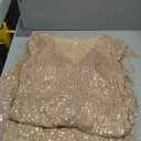 Women 1920s Plus Size Formal Dress Tassels Sleeve Sequins Gatsby Maxi Evening Gown, Large