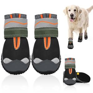 SlowTon Dog Shoes for Large Small Medium Dogs - Waterproof Dog Boots for Summer Hot Pavement, Paw Protector for Outdoor Walking Winter Snow, Anti-Slip Rubber Dog Booties for Hardwood Floor (B, 5)