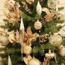 Christmas Ball Ornaments Set Shatterproof Christmas Tree Ornaments 24 PCS Painted Shaped Styles Xmas Tree for Holiday Decor,Champagne