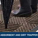 Smiry Front Door Mat Outside Entrance, Heavy Duty Sturdy Natural Rubber Doormat, Trap Dirt and Moisture, Easy Clean Low Profile Mats for Indoor Outdoor Entry, Irregular Triangle (33x21, Brown)