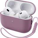 ORNARTO Compatible with AirPods Pro 2 Case 2022, Full Protective Hybrid Silicone for AirPods Pro 2nd Generation Case, Front LED Visible Skin Cover-Lilac Purple