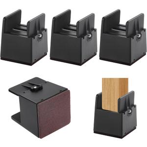 SEISSO Bed Risers Furniture Risers, 2 Inch Bed Support Legs with Adjustable Screw Clamp, Support up to 1000 lbs, Heavy Duty Bed Risers Table Leg Extenders for Desk, Couch, Chair (4 Pack) (Black)