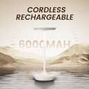 Tpczqj LED Cordless Table Lamp Rechargeable-Portable Battery Operated Lamps, 3 Color Touch Dimming Waterproof Light for Patio/Restaurant/Dining/Outdoor (White2)