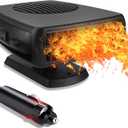 12V 200W Car Heater, Portable Heaters for Vehicle Windshield Defogger and Defroster Fast Heating & Cooling Fans with Cigarette Lighter Plug/Ergonomic Handheld/360 Rotary Base for All Cars