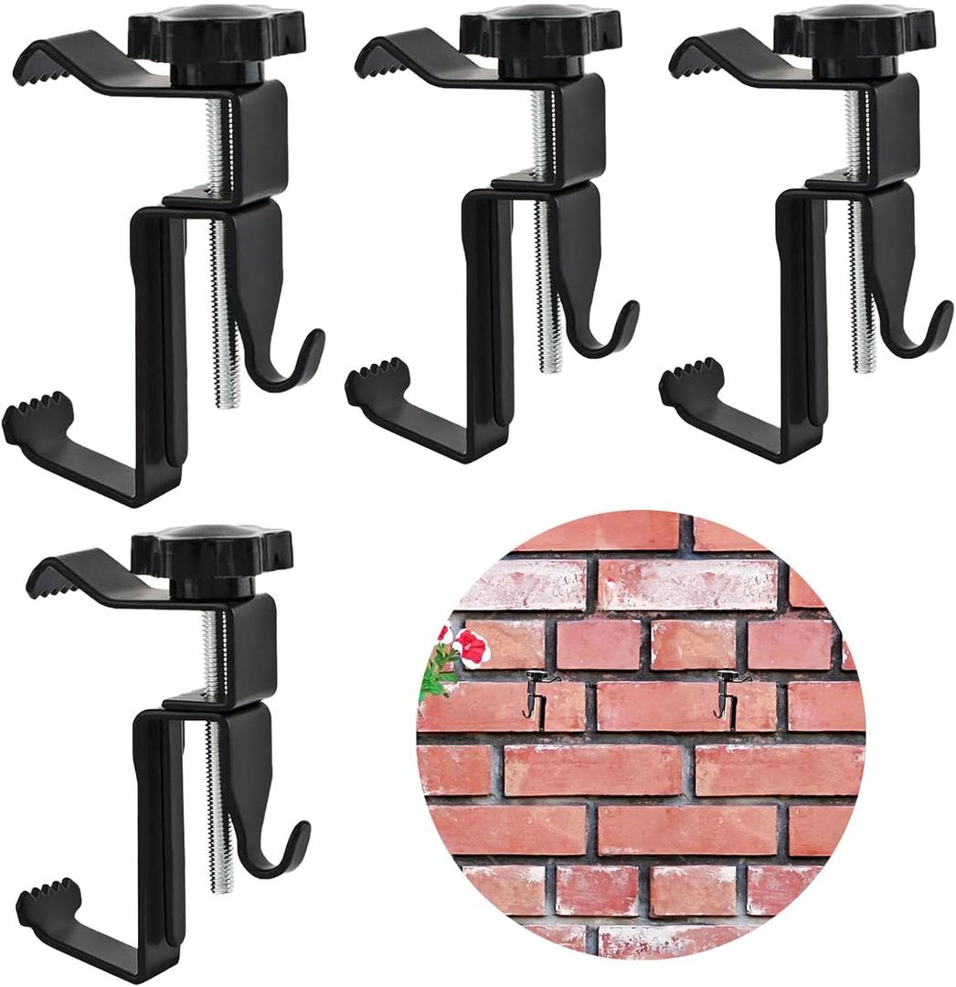 Heavy Duty Brick Clips for Hanging Outdoor Stainless Steel No Drill Brick Hooks Adjustable 1.77-3.14in Picture Hangers (4 PCS)