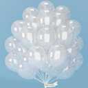PartyWoo Clear Balloons 100pcs 12 Inch Transparent Latex Helium Balloons for Graduation Wedding Baby Shower Bridal Shower Engagement Gender Reveal Anniversary Birthday Party Decorations Clear-Y2