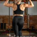 Racerback Sports Bras for Women Comfortable Wirefree Sleep Bras Breathable Mesh Padded Low Impact Workout Bra (Black, L)