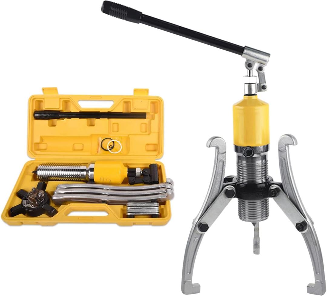 12" JAW Hydraulic Gear Puller, 15 Ton Max. Capacity, Adjustable 2 or 3 Jaws Bearing Hub Separator,Vertically and Horizontally, Hydraulic Puller Separator Tool with Case for Pulling Hubs