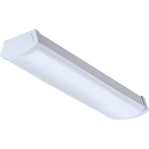 Lithonia Lighting 2 Foot LED Light Fixture, Low-Profile LED Wraparound Flush Mount Ceiling Light, 4000K Cool White, 120V, 24-Inch (FMLWL 24 840)