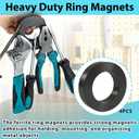 4-Pack Ferrite Ring Magnet | OD2.35 x ID1.25" x 0.39" Thick | Large Ceramic Donut Magnets with Hole | Round Magnets for DIY Crafts | Industrial Science