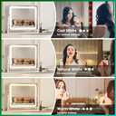 Hasipu Vanity Mirror with Lights, 24.2" x 20" LED Make up Mirror, Light up Mirror with 10X Magnification, Smart Touch 3 Colors Dimmable, Brightness Adjustment, 360 Rotation (White)