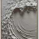 V-inspire 24x36 Inches Modern Abstract 3D Wave Oil Painting on Canvas, Framed Wall Art, 24"L x 48"W