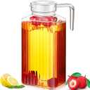 Panitay 1 Pcs 68 Ounces Plastic Pitcher with Lid Clear Acrylic Pitcher Shatter Proof Juice Containers with Lids for Water Milk Sangria Lemonade