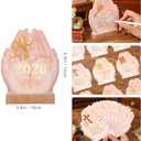 Desk Calendar 2026 Christian Hand Shape,Wooden Base Flip Calendar with 12 Monthly Bible Verses, Inspirational Gift for Home, Office Desk Decor, Scripture Study for Believers