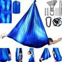 Sensory Swing for Kids Indoor/Outdoor Double Layer Therapy Cuddle Swing with 360 Swivel Hanger Kit - Adjustable for Child & Adult with Aspergers/Autism (Star Blue)
