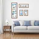 Hongkee 12x36 Picture Frame 2 Packs, Real Glass and Rustic Brown Wood Frame, Display Collage Pictures Twelve 4x6 With Mat or Pennant 12 x 36 Without Mat - Horizontal or Vertical Wall Mounting