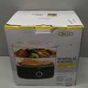 BELLA Two Tier Food Steamer with Stackable Baskets & Removable Base for Fast Simultaneous Cooking - Auto Shutoff & Boil Dry Protection, 7.4 QT, Black