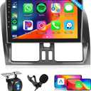 [2G+64G] Android Car Stereo for Volvo XC60 2008-2013 Head Unit, Wireless Carplay Android Auto Mirror Link,9 Inch Touch Screen Car Radio GPS,Bluetooth, WiFi, FM RDS Radio,BT/SWC/EQ