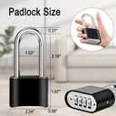 2pcs Combination Lock, 4-Digit Heavy Duty Combo Lock, Combination Padlock Outdoor Waterproof Gate Locks for Outdoor Fence, Locker, Sheds, Gym, Gate Hasps (2pcs, Long Shackle)