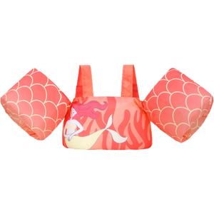Gogokids Swim Vest for Kids, Toddler Floaties Fit 20-50 lbs Girls & Boys, Swimming Aid with Water Wings and Shoulder Strap for 2-6 Years, Pool/Beach (Cranberry)