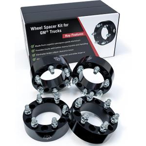 6x5.5 Wheel Spacers 2 Inch, Set of 4-6 Lug 50mm Wheel Centric Adapter - Fits Chevy, GMC & Cadillac - 1999-2022 Silverado, Sierra, Avalanche, Tahoe & Suburban - 6x139.7mm Bolt Pattern, M14x1.5 Studs