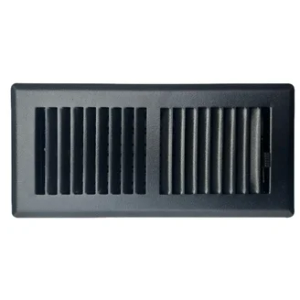 Sierra Grates 4" x 12" Steel 2 Way Louvered Design Floor Register Black