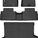 GINOWY- Floor Mats & Cargo Liner for Hyundai Santa Fe 2019-2020, TPE All Weather Protection Santa Fe Car Mats, Non-Slip Trunk Cargo Mat, Waterproof Car Accessories Floor Liners, Black