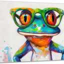 TIEHAOMAI Frog Canvas Wall Art Colorful Animals Paintings Abstract Frog Posters Animals Wearing Glasses Picture Prints for Living Room DecorAnimal-1,16x24inch (40x60cm)