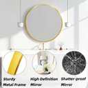 Gold Round Mirror, Circle Mirror 24 inch, Gold Round Bathroom Mirrors, Circle Wall Mirrors for Bathroom, Living Room, Hallway, Vanity, Over Sink, Mantel