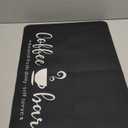 Queekay Coffee bar mat 24" x 16" Coffee mat for countertop Coffee placemats Coffee bar Accessories Coffee Pot mat Hide Stain Rubber Backed Absorbent Dish Drying Mat(Black,Stylish Style)