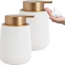 2 x Soap Foaming Dispenser Ceramic with Easy-to-Press Pump Hand Foam Dispenser for Shampoo Bathroom Kitchen 12 oz 2pcs