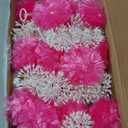 Gejoy 6 Sets Diwali Decorations Includes 6 Pcs 4 Feet Artificial Marigold Flowers Garland for Decoration 6 Hanging Tea Light Candle Holders and 6 Candles for Home Wall Indian Pooja Wedding Decor (Round, Pink,white)