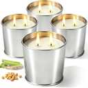 Citronella Candles Outdoor, Large Citronella Candle for Patio with Soy Wax & Essential Oil, 160 Hours Long Lasting Burn, Outdoor Candles for Backyard, Balcony, Camping & Summer Decor (4 Pack)