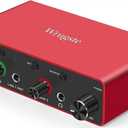 Wrugste Audio Interface for Recording Podcasting and Streaming Ultra-low Latency Plug&Play Noise-Free XLR Audio Interface(24Bit/192kHz)+48V Phantom Power for PC, 1 Pack