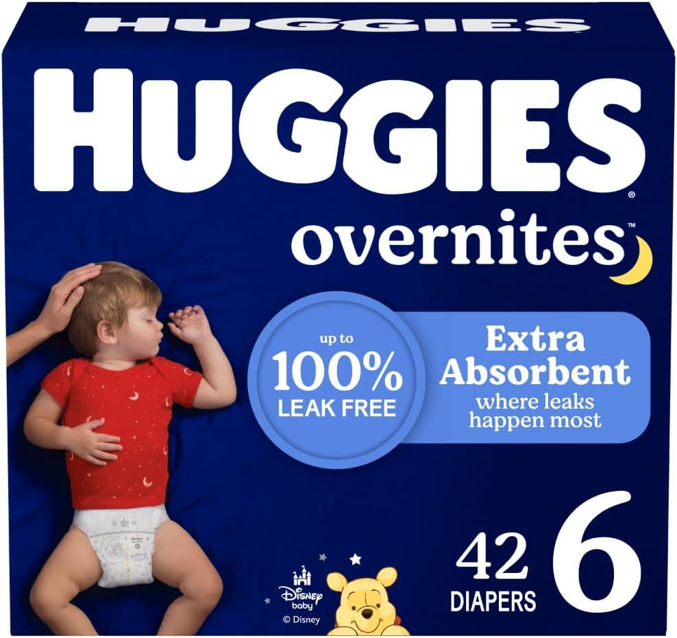 Huggies Overnites Diapers, Size 6