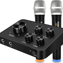 DIGITNOW!Portable Karaoke Microphone Mixer System Set, with Dual UHF Wireless Mic, HDMI-ARC/Optical/AUX & HDMI In/Out in Singing Receiver for Smart TV, PC, KTV, Home Theater, Amplifier, Speaker