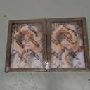 FOREV 3.5x5 Double Picture Frame Wooden Hinged Photo Frame Definition Glass Stand Vertically on Desktop or Tabletop Rustic Wood