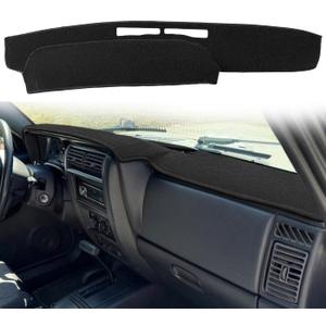 Dash Cover Mat Custom Fit for Jeep Cherokee XJ Dashboard Pad Cap Carpet Protector (Black) K308