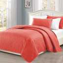 Mk Collection Over Size Diamond Bedspread Bed Cover Embossed Solid New #Diamond (Coral, King/California King)