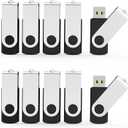Aiibe 10 Pack 8GB USB Flash Drive Flash Drives USB 2.0 Thumb Drive Memory Stick Zip Drives Bulk (8GB, 10 Pack, Black)