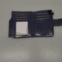 Falan Mule Women's Wallet, Genuine Leather, Bifold, RFID Blocking, Peacock Blue, 10 Slots, 2 Windows, 1 Zipper Pocket, 2 Compartments