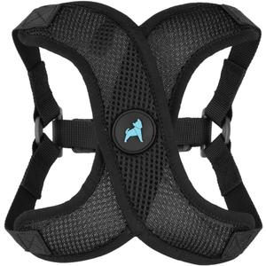 Gooby Comfort X Step in Lite Dog Harness - Choke Free, Escape Free with Light Breathable Mesh - Step in Dog Harness for Small Dogs - Quick Release Buckle, Metal D-Rings - Black, Small