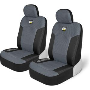 Cat MeshFlex Automotive Seat Covers for Cars Trucks and SUVs Gray Car Seat Covers for Front Seats, Truck Seat Protectors with Comfortable Mesh Back, Set of 2