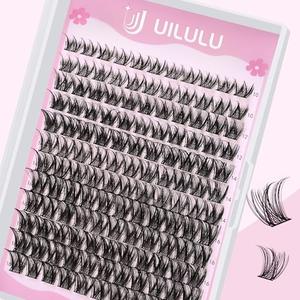 Lashes Clusters D Curl Fluffy Lash Clusters 0.07D 10-18 MIX 132 Eyelashes Individual Eyelashes Clusters DIY Lash Extensions at Home False Eyelash Wide Band Natural Eye Lash Clusters U02